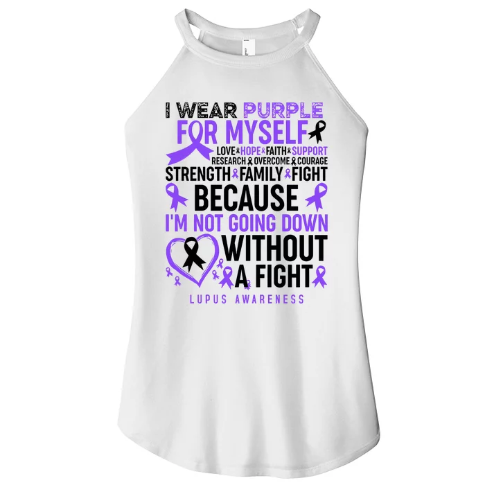 I Wear Purple For Myself Lupus Awareness Women’s Perfect Tri Rocker Tank