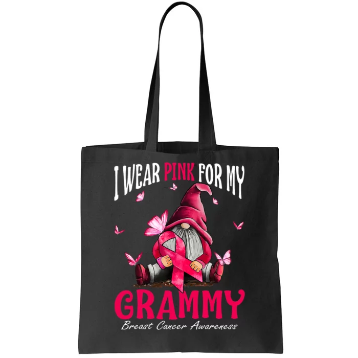 I Wear Pink For My Grammy Breast Cancer Awareness Gnomes Tote Bag