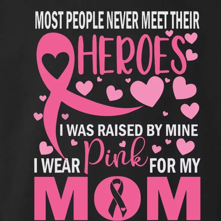 I Wear Pink For My Mom Breast Cancer Awareness Kids Support Toddler Hoodie