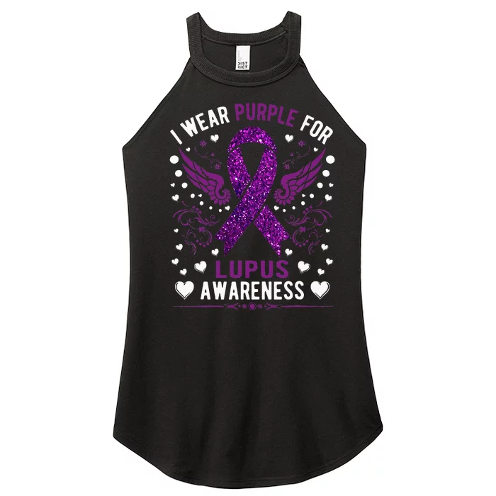 I Wear Purple For Lupus Awareness Women’s Perfect Tri Rocker Tank