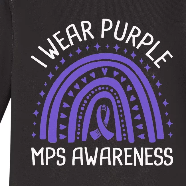 I Wear Purple MPS Awareness Baby Long Sleeve Bodysuit