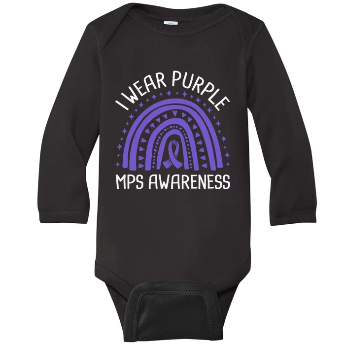 I Wear Purple MPS Awareness Baby Long Sleeve Bodysuit