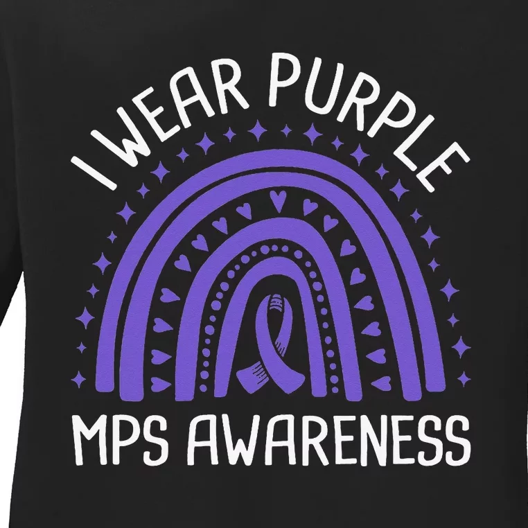 I Wear Purple MPS Awareness Ladies Long Sleeve Shirt