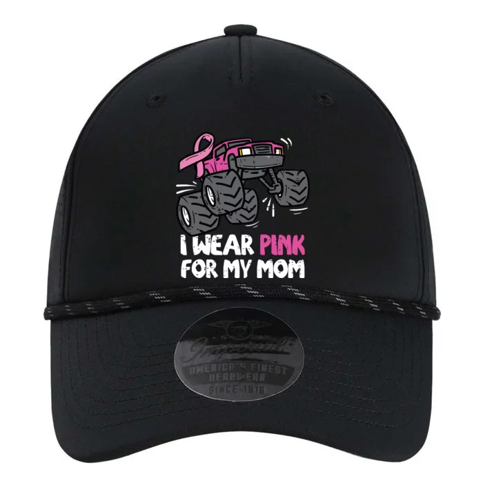 I Wear Pink For My Mom Monster Truck Breast Cancer Kids Boy Performance The Dyno Cap