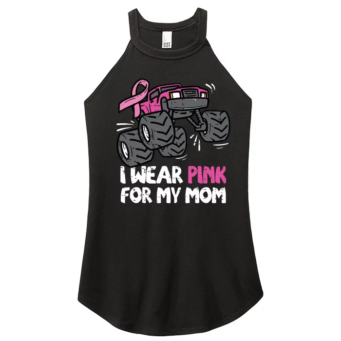 I Wear Pink For My Mom Monster Truck Breast Cancer Kids Boy Women’s Perfect Tri Rocker Tank