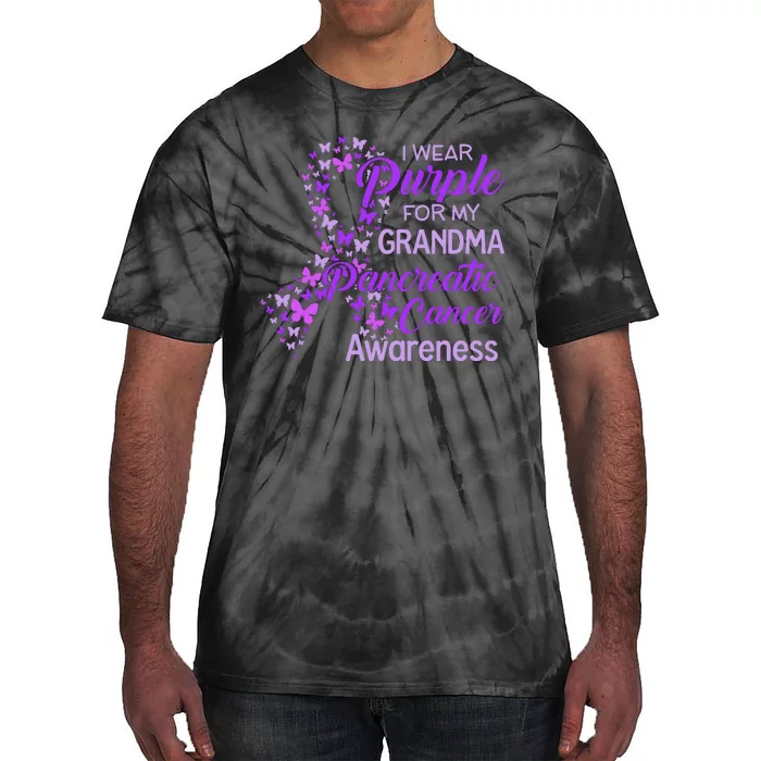 I Wear Purple For My Grandma Pancreatic Cancer Awareness Tie-Dye T-Shirt