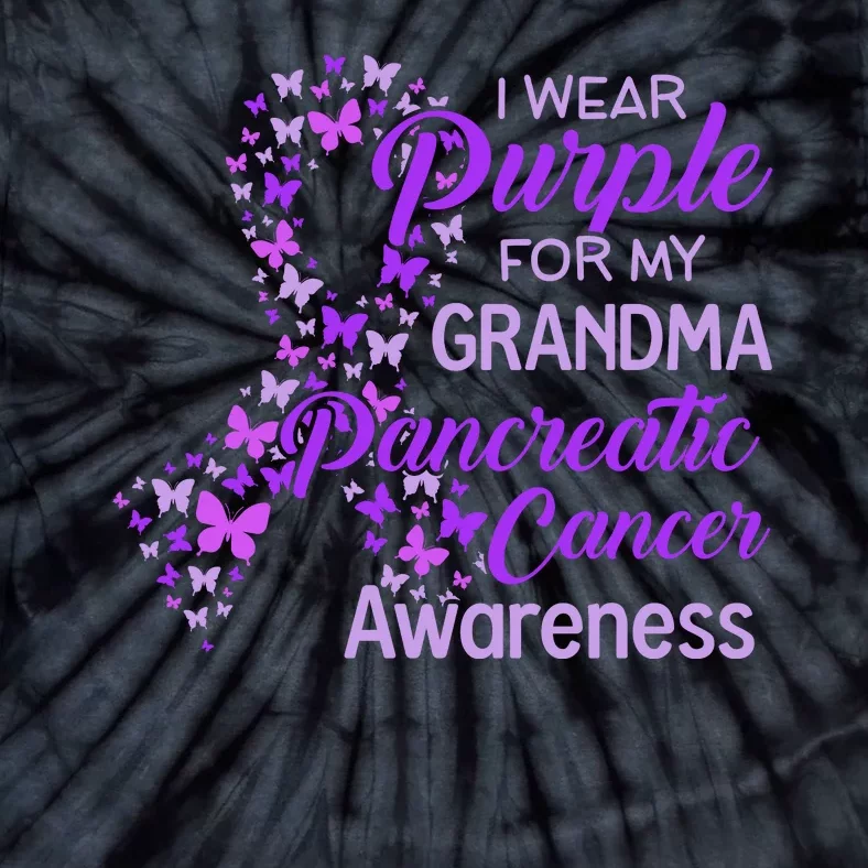 I Wear Purple For My Grandma Pancreatic Cancer Awareness Tie-Dye T-Shirt