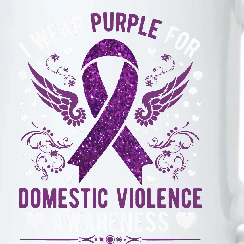 I Wear Purple For Domestic Violence Black Color Changing Mug