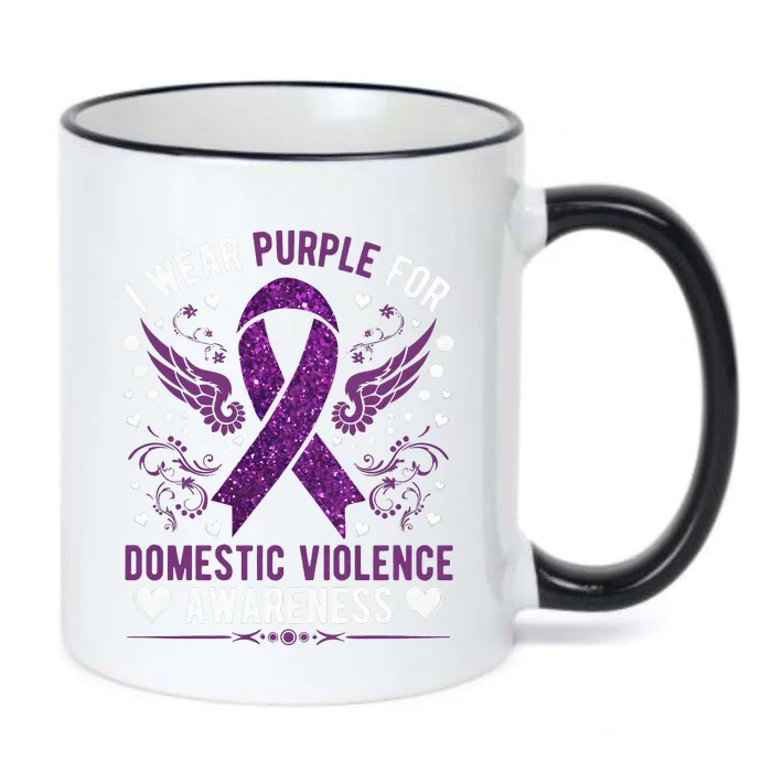 I Wear Purple For Domestic Violence Black Color Changing Mug