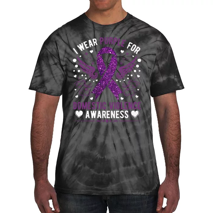 I Wear Purple For Domestic Violence Tie-Dye T-Shirt