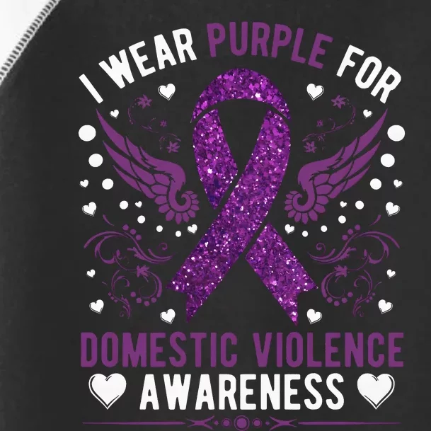 I Wear Purple For Domestic Violence Toddler Fine Jersey T-Shirt