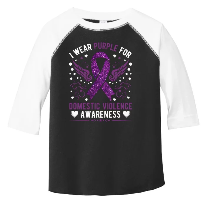 I Wear Purple For Domestic Violence Toddler Fine Jersey T-Shirt