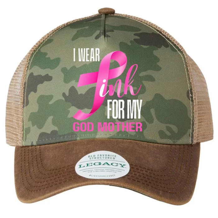 I Wear Pink My God Mother In October Breast Cancer Mom Legacy Tie Dye Trucker Hat