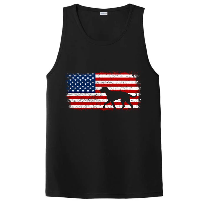 Irish Wolfhound Patriotic American Flag Vintage Cute Gift Performance Tank