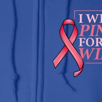 I Wear Pink For My Wife I Husband Breast Cancer Support Great Gift Full Zip Hoodie