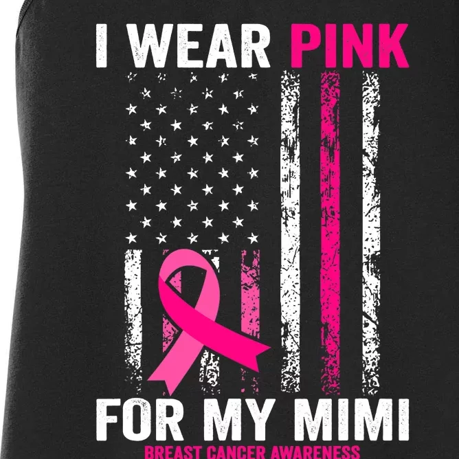 I Wear Pink For My Mimi Pink Ribbon Breast Cancer Awareness Women's Racerback Tank