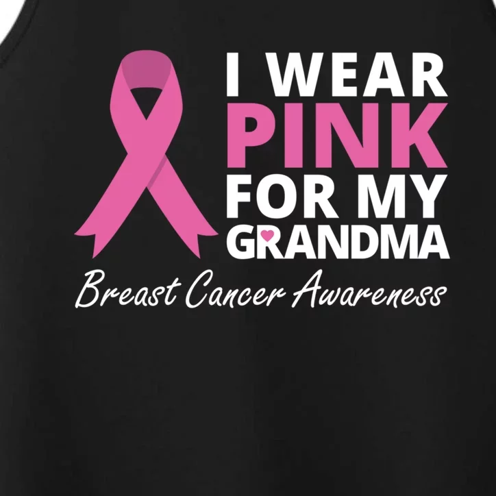 I Wear Pink For My Grandma Gift Ribbon Family Love Performance Tank