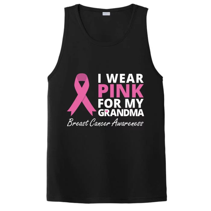 I Wear Pink For My Grandma Gift Ribbon Family Love Performance Tank