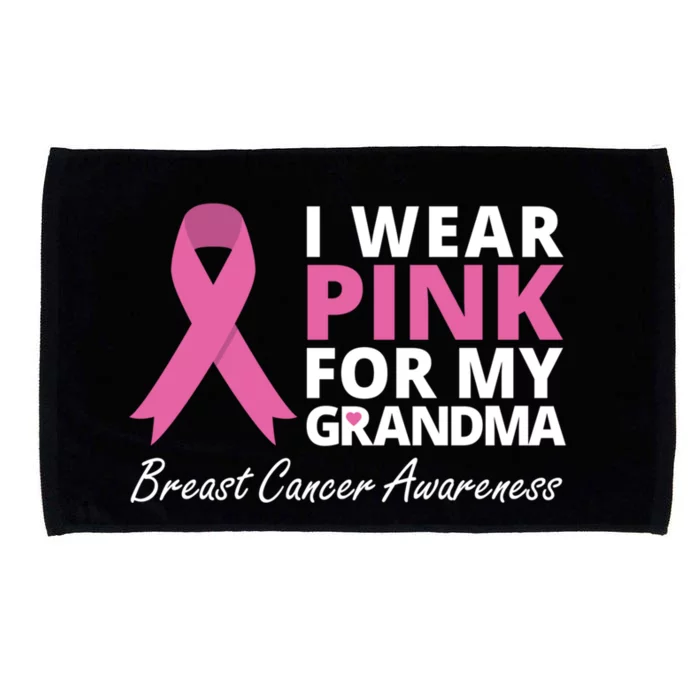 I Wear Pink For My Grandma Gift Ribbon Family Love Microfiber Hand Towel