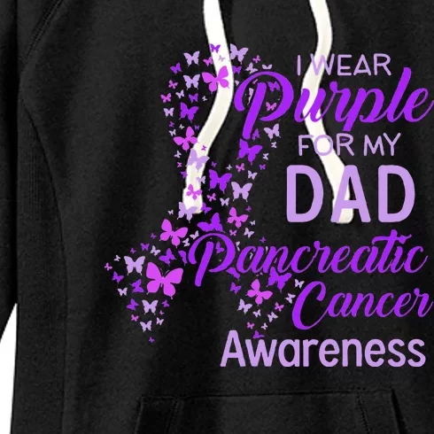 I wear Purple for my Dad Pancreatic Cancer Women's Fleece Hoodie