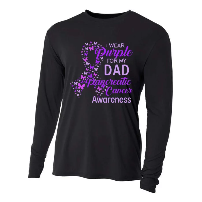 I wear Purple for my Dad Pancreatic Cancer Cooling Performance Long Sleeve Crew