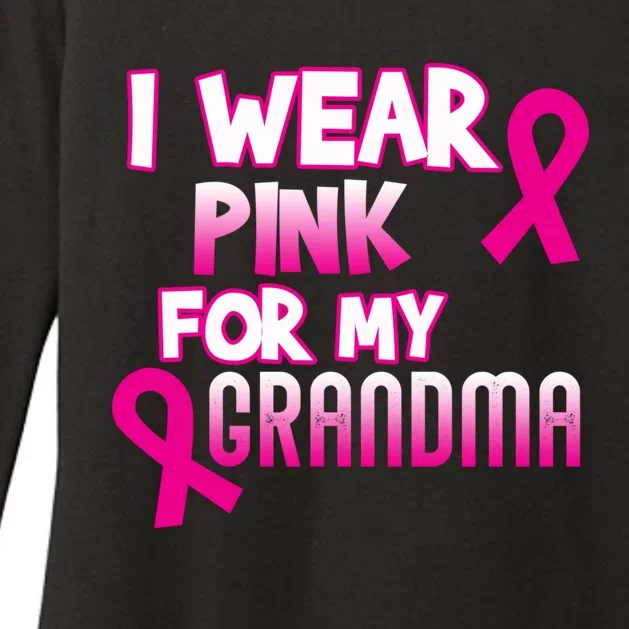 I Wear Pink For My Grandma Cancer Awareness Gift Womens CVC Long Sleeve Shirt