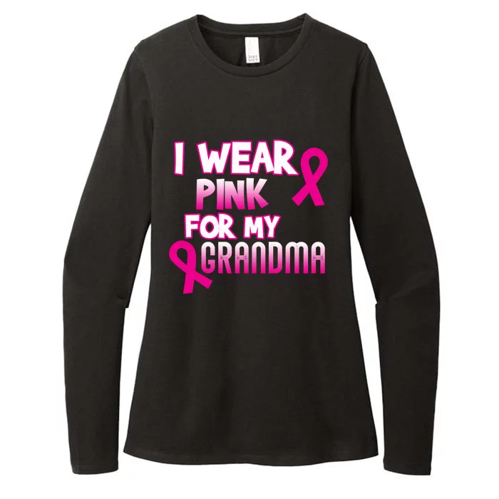 I Wear Pink For My Grandma Cancer Awareness Gift Womens CVC Long Sleeve Shirt