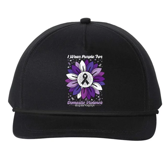 I Wear Purple For Domestic Violence Awareness Month Snapback Five-Panel Rope Hat