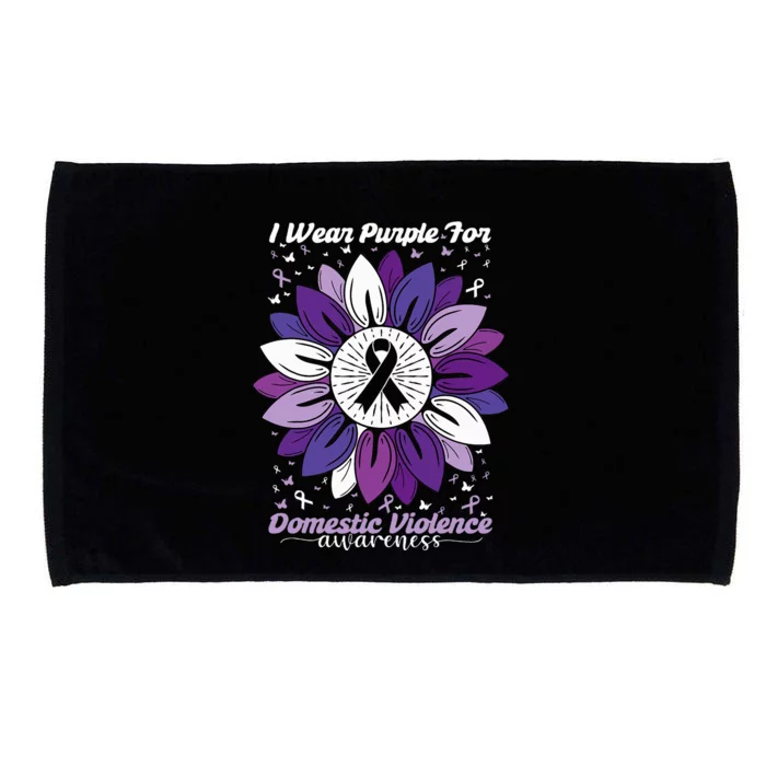 I Wear Purple For Domestic Violence Awareness Month Microfiber Hand Towel