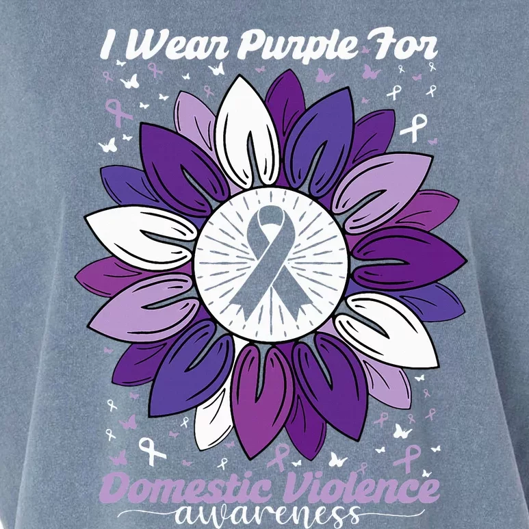 I Wear Purple For Domestic Violence Awareness Month Garment-Dyed Women's Muscle Tee