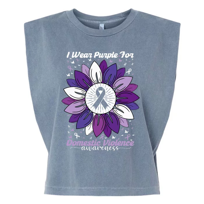 I Wear Purple For Domestic Violence Awareness Month Garment-Dyed Women's Muscle Tee