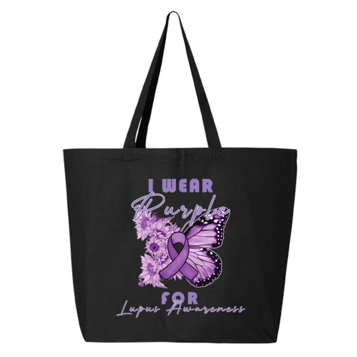 I Wear Purple For Lupus Awareness Butterfly May Month 25L Jumbo Tote