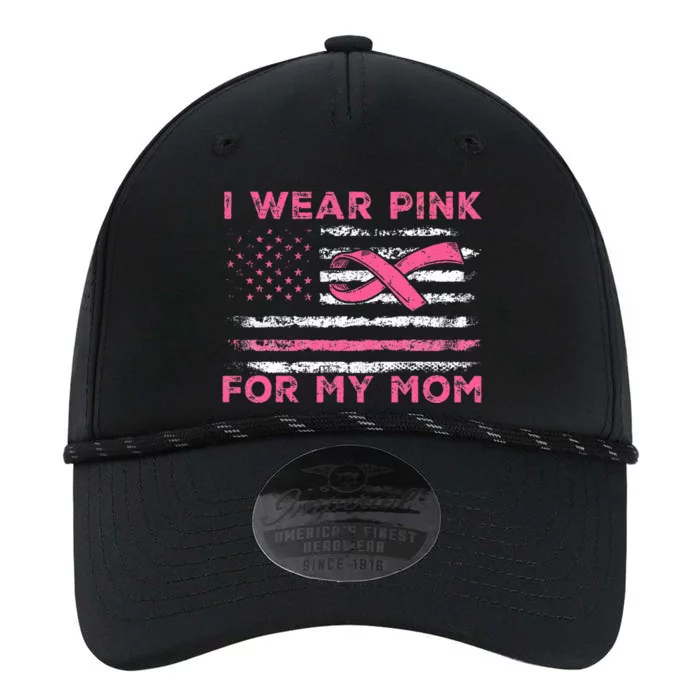 I Wear Pink For My Mom American Flag Breast Cancer Support Performance The Dyno Cap