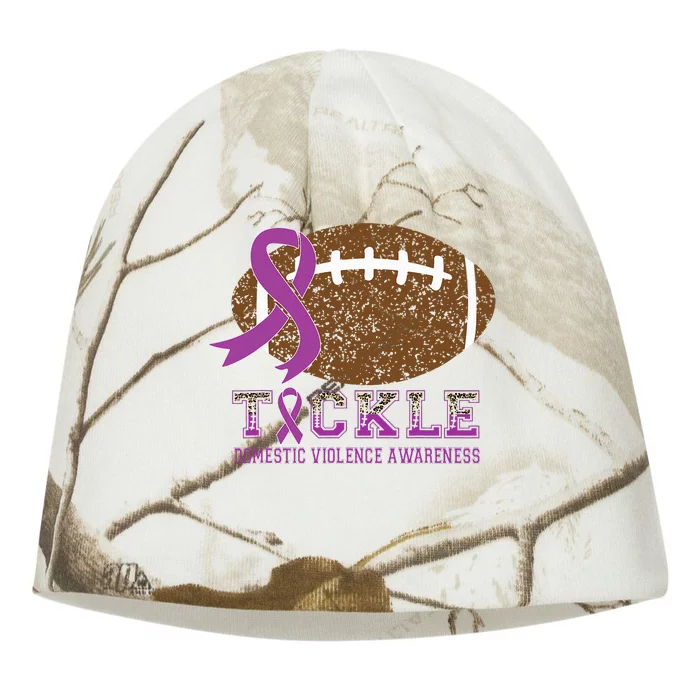 I Wear Purple For Domestic Violence Awareness Purple Ribbon Kati - Camo Knit Beanie