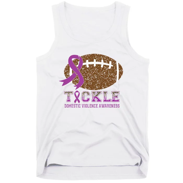 I Wear Purple For Domestic Violence Awareness Purple Ribbon Tank Top