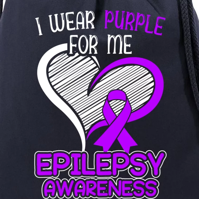 I Wear Purple For Me Epileptic Seizure Epilepsy Awareness Gift Drawstring Bag