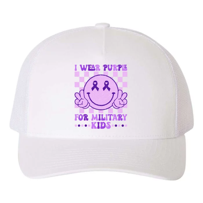 I Wear Purple For Military K.Ids Month Of The Military Child Yupoong Adult 5-Panel Trucker Hat