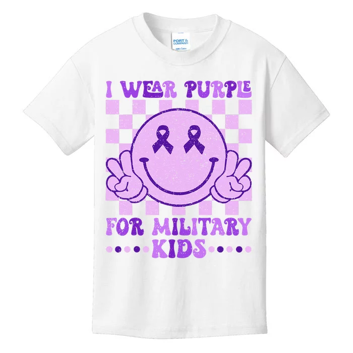 I Wear Purple For Military K.Ids Month Of The Military Child Kids T-Shirt