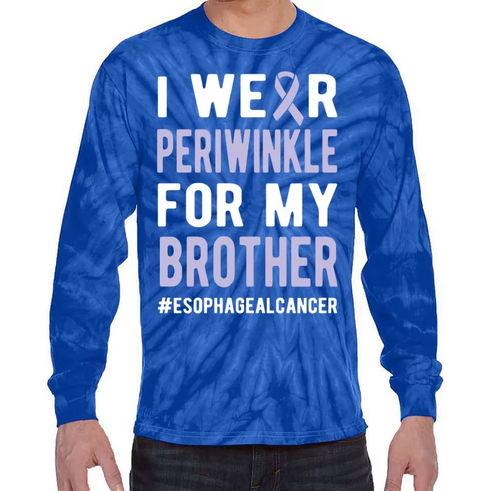 I Wear Periwinkle For My Brother Esophageal Cancer Warrior Gift Tie-Dye Long Sleeve Shirt