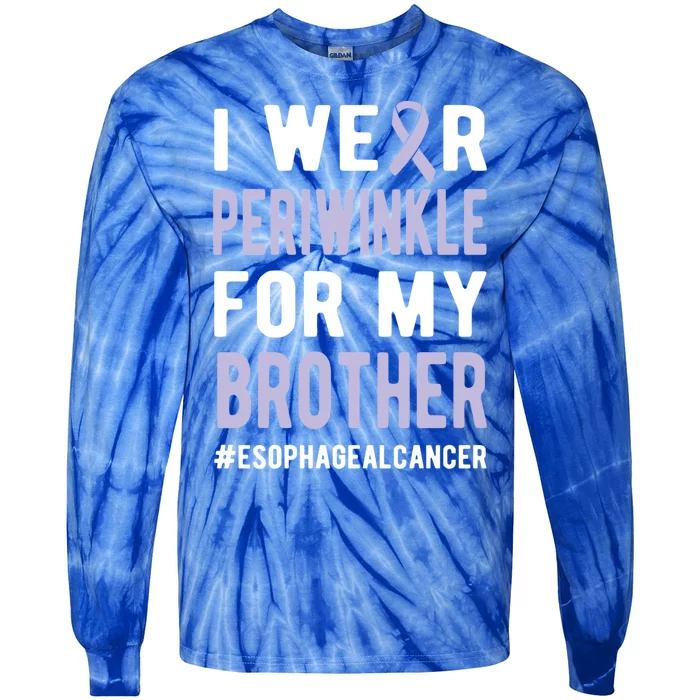 I Wear Periwinkle For My Brother Esophageal Cancer Warrior Gift Tie-Dye Long Sleeve Shirt