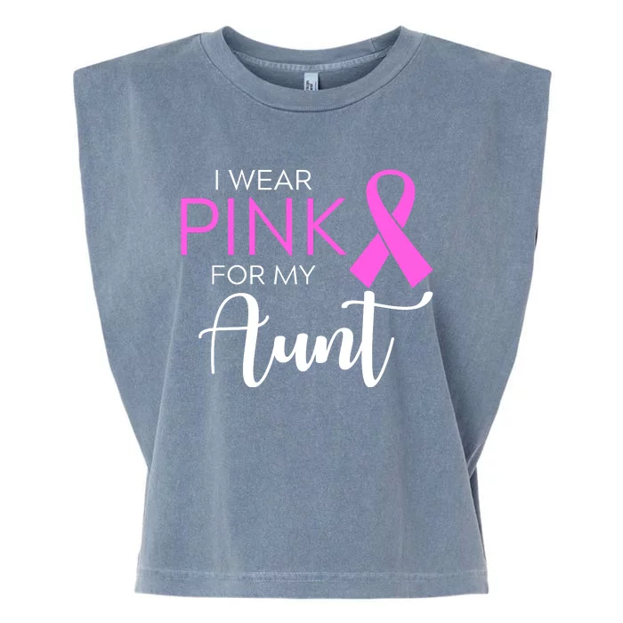 I Wear Pink For My Aunt Breast Cancer Awareness Garment-Dyed Women's Muscle Tee