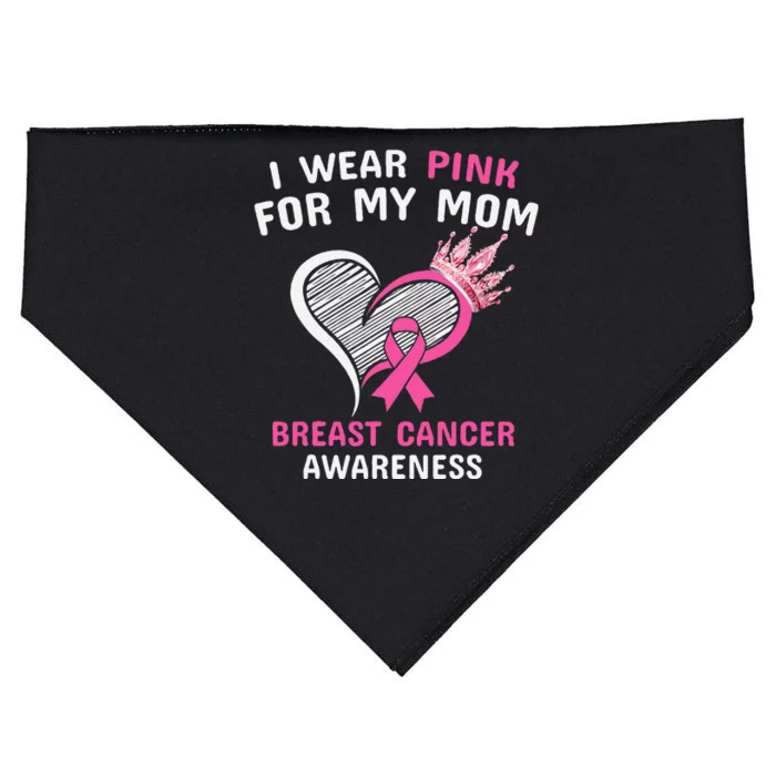 I Wear Pink For My Mom USA-Made Doggie Bandana