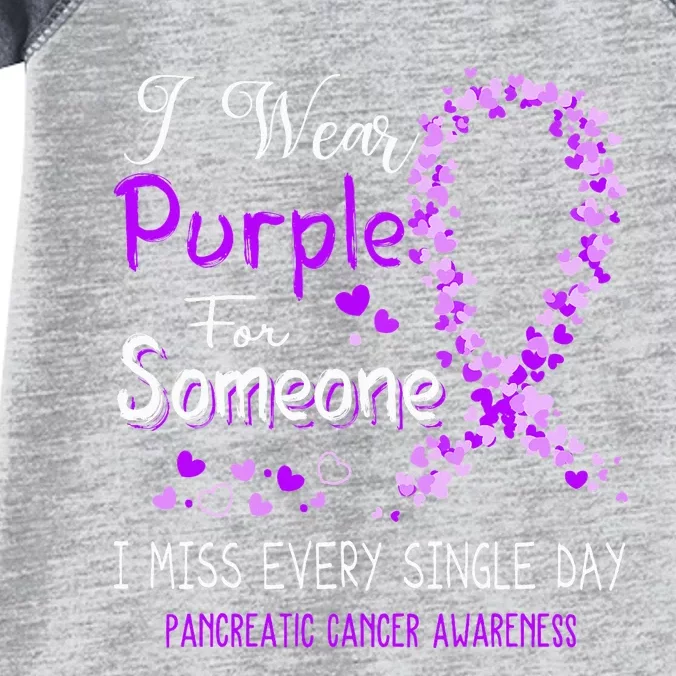 I Wear Purple For Someone Pancreatic Cancer Awareness Infant Baby Jersey Bodysuit