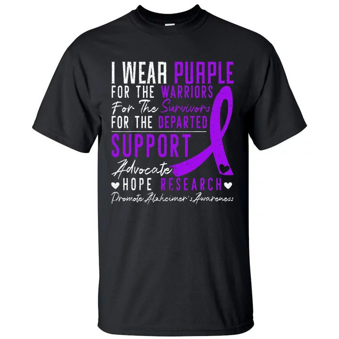 I Wear Purple Alzheimers Awareness Dementia Disease Tall T-Shirt