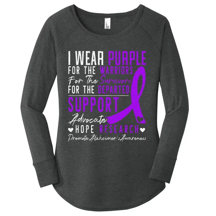 I Wear Purple Alzheimers Awareness Dementia Disease Women's Perfect Tri Tunic Long Sleeve Shirt