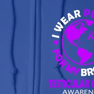 I Wear Purple For My Brother Testicular Cancer Awareness Gift Full Zip Hoodie