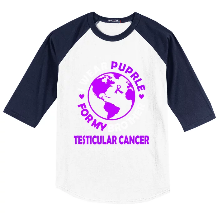 I Wear Purple For My Brother Testicular Cancer Awareness Gift Baseball Sleeve Shirt