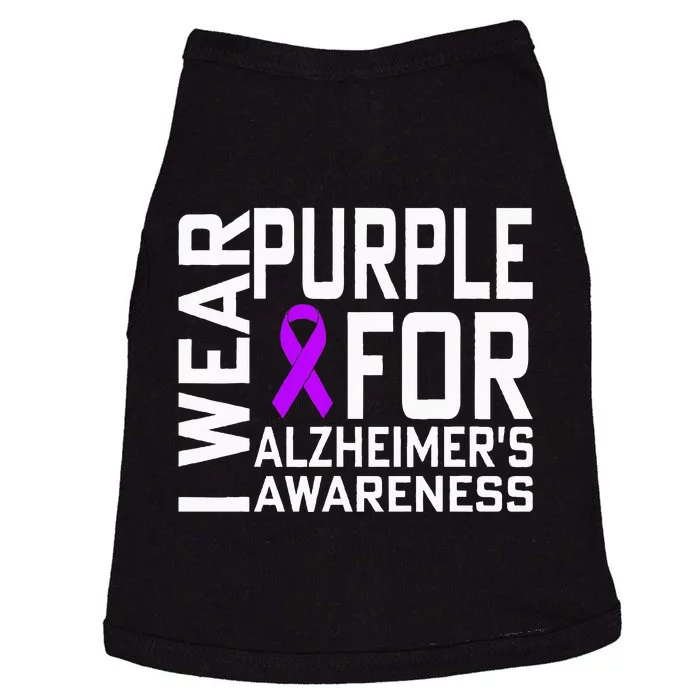 I Wear Purple For Alzheimers Awareness Month Doggie Tank