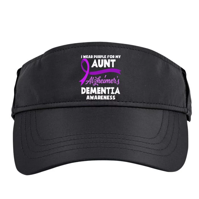 I Wear Purple For My Aunt Alzheimers Dementia Awareness Adult Drive Performance Visor