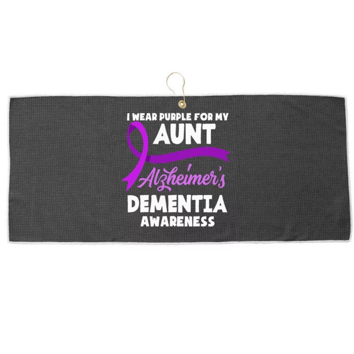 I Wear Purple For My Aunt Alzheimers Dementia Awareness Large Microfiber Waffle Golf Towel